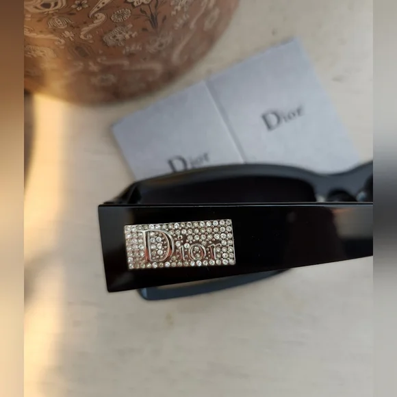 Sale🌟 Dior Night 4 Y2K AM1 Vintage Mod Swarovski Crystal Logo Sunglasses - Picture 5 of 15